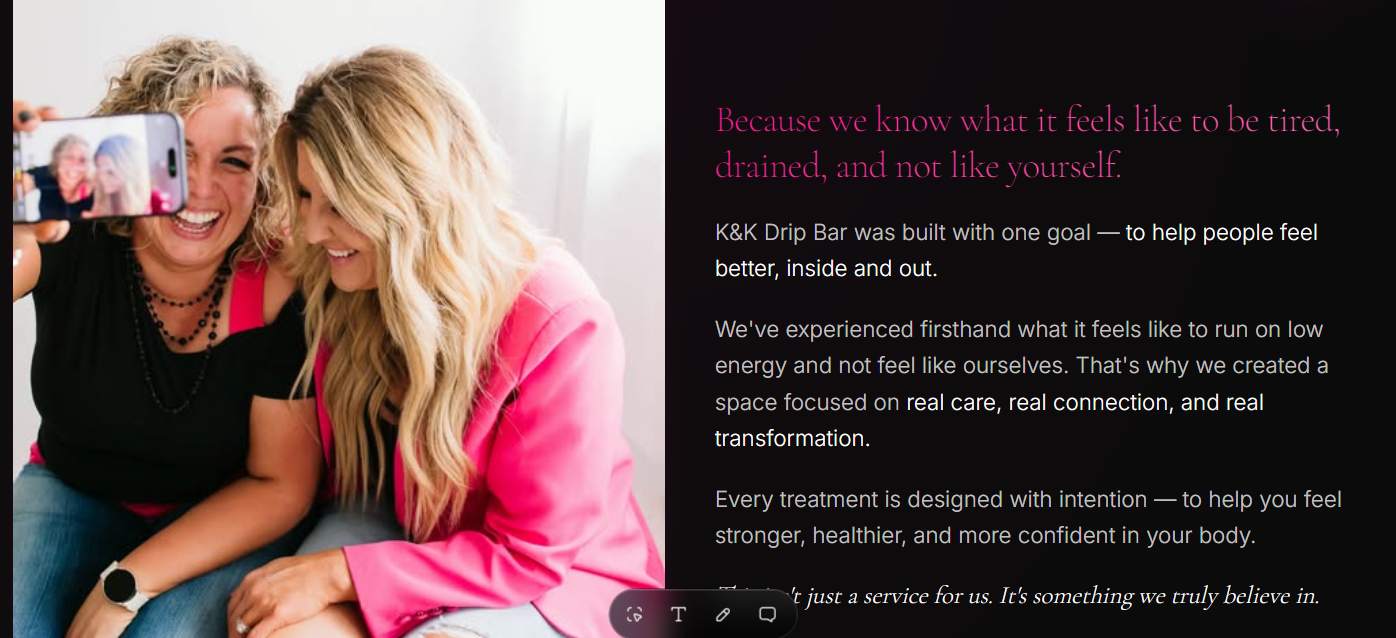 Inside K&K Drip Bar